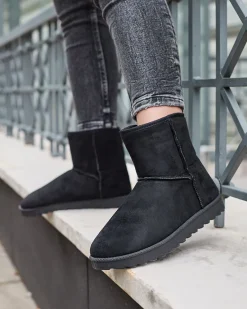 Buty śniegowce damskie w czarnym kolorze Aener Śniegowce|Botki Z Delikatnym Ociepleniem