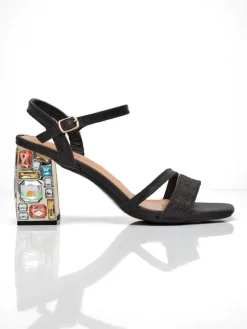 Clearance Błyszczące damskie sandały Crystal Charm Buty Na Wielkie Wyjście|Sandały Na Słupku