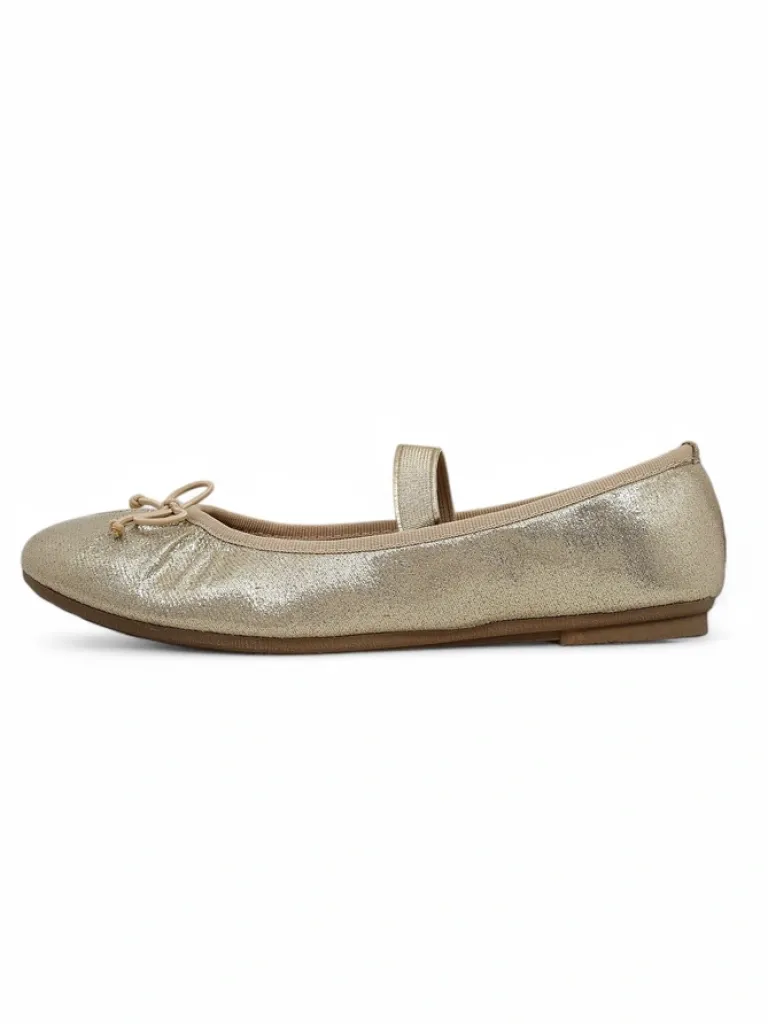 Online Błyszczące damskie baleriny z kokardką i gumką Safte Buty Na Wielkie Wyjście|Baleriny Klasyczne