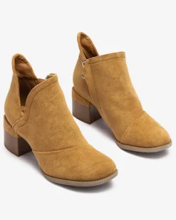 Best owe damskie ocieplane botki na słupku Karela Botki Z Delikatnym Ociepleniem|Botki Na Słupku