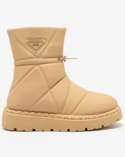 Outlet Camelowe damskie botki a'la śniegowce Oterika Śniegowce|Botki Z Delikatnym Ociepleniem