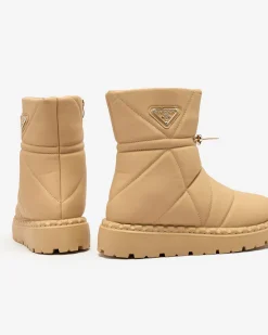 Outlet Camelowe damskie botki a'la śniegowce Oterika Śniegowce|Botki Z Delikatnym Ociepleniem