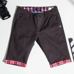 Ciemnoszare męskie spodenki z mi wstawkami Spodnie|Spodnie
