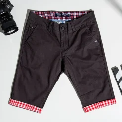 Online Ciemnoszare męskie spodenki z mi wstawkami Spodnie|Spodnie