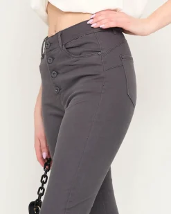 Clearance Ciemnoszare jeansy damskie rurki Jeansy