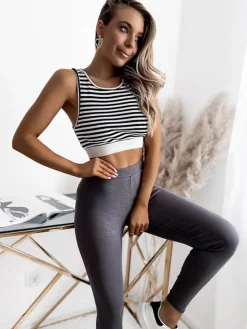 Clearance Ciemnoszare damskie legginsy Legginsy / Tregginsy