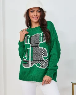 Best Ciemno damski sweter z misiem Swetry