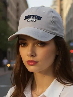 Czapka z Daszkiem Unisex Boston Vibe Damskie Czapki|Czapki I Kapelusze