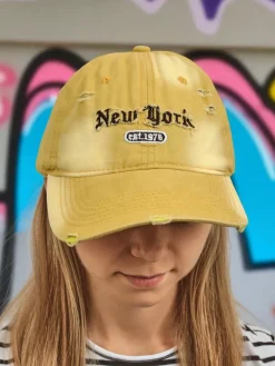 Hot Czapka z Daszkiem New York 1976 z przetarciami Damskie Czapki I Kapelusze