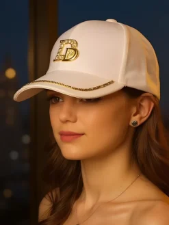 Best Czapka z daszkiem z cyrkoniami Glam Dash Damskie Czapki I Kapelusze