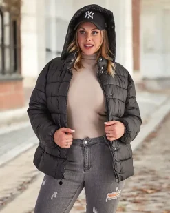 Czarna damska kurtka zimowa Kurtki / Marynarki / Płaszcze