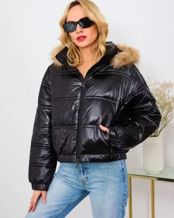 Best Czarna krótka kurtka damska Kurtki / Marynarki / Płaszcze