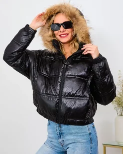 Best Czarna krótka kurtka damska Kurtki / Marynarki / Płaszcze