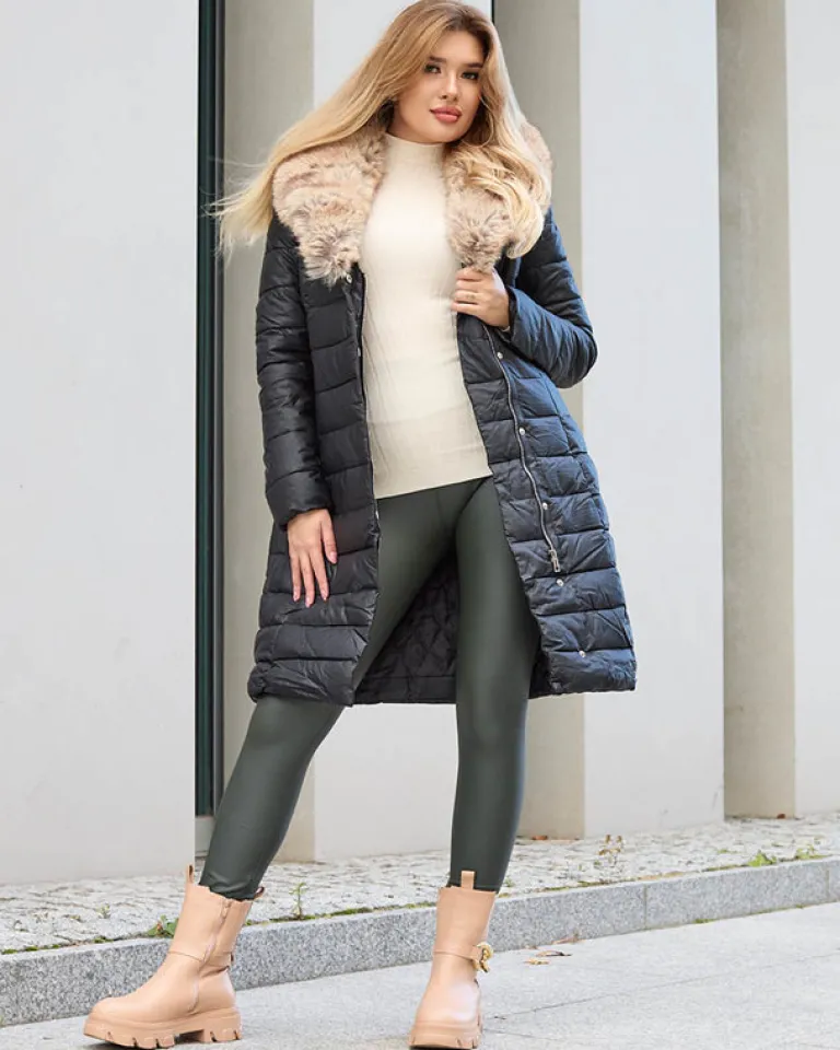 Best Czarna kurtka zimowa damska Kurtki / Marynarki / Płaszcze