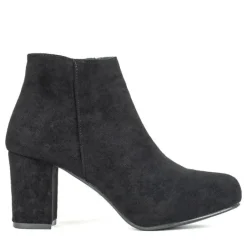 Hot Czarne botki na wyższym słupku Soleah Botki Bez Ocieplenia|Botki Na Słupku