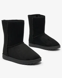 Outlet Czarne buty a'la śniegowce damskie Leaner Śniegowce|Botki Z Delikatnym Ociepleniem