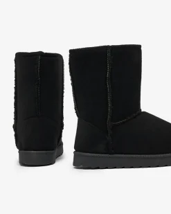 Outlet Czarne buty a'la śniegowce damskie Leaner Śniegowce|Botki Z Delikatnym Ociepleniem