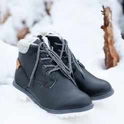 Discount Czarne chłopięce ocieplane trzewiki Tiptop Chłopięce