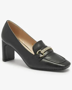 Clearance Czarne czółenka damskie na słupku Kolalic Klasyczne