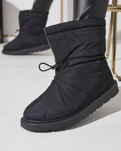 Outlet Czarne damskie ocieplane buty a'la śniegowce Kaliolen Śniegowce