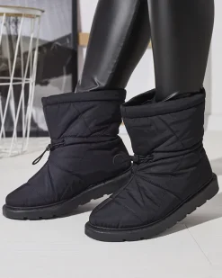 Outlet Czarne damskie ocieplane buty a'la śniegowce Kaliolen Śniegowce