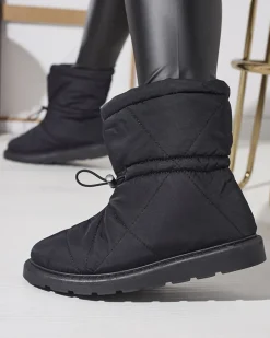 Outlet Czarne damskie ocieplane buty a'la śniegowce Kaliolen Śniegowce