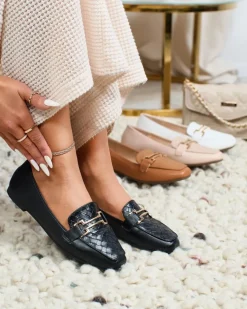 Clearance Czarne damskie mokasyny Bulerol Półbuty|Mokasyny Na Płaskiej Podeszwie