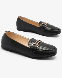 Clearance Czarne damskie mokasyny Bulerol Półbuty|Mokasyny Na Płaskiej Podeszwie