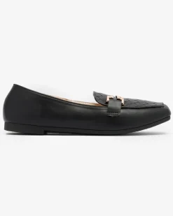 Clearance Czarne damskie mokasyny Bulerol Półbuty|Mokasyny Na Płaskiej Podeszwie