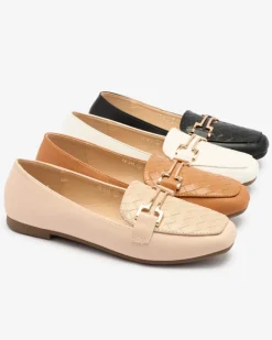 Clearance Czarne damskie mokasyny Bulerol Półbuty|Mokasyny Na Płaskiej Podeszwie