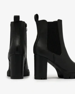 Best Czarne damskie botki na wysokim obcasie Seihay Botki Z Delikatnym Ociepleniem|Botki Na Słupku