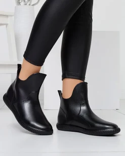 Discount Czarne damskie kalosze Alcada Kalosze Matowe