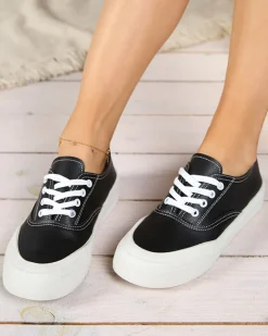 New Czarne damskie tenisówki Lorino Trampki