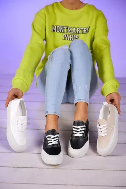 New Czarne damskie tenisówki Lorino Trampki