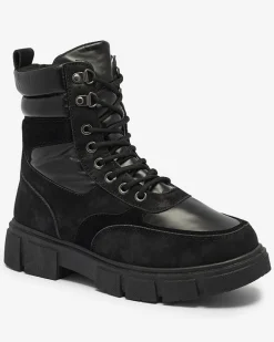 Clearance Czarne damskie nieocieplane botki typu trapery Kasemi Trapery|Botki Bez Ocieplenia