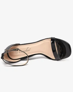 Hot Czarne damskie sandały na słupku Whopso Buty Na Wielkie Wyjście|Sandały Na Słupku