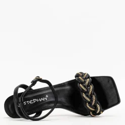 Discount Czarne damskie sandały na szpilce Tenedi Szpilki|Sandały Na Szpilce