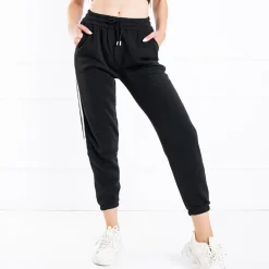 Best Czarne damskie spodnie dresowe z lampasami Spodnie Dresowe