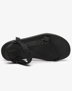 New Czarne damskie sportowe sandały Tatags Sandały Płaskie