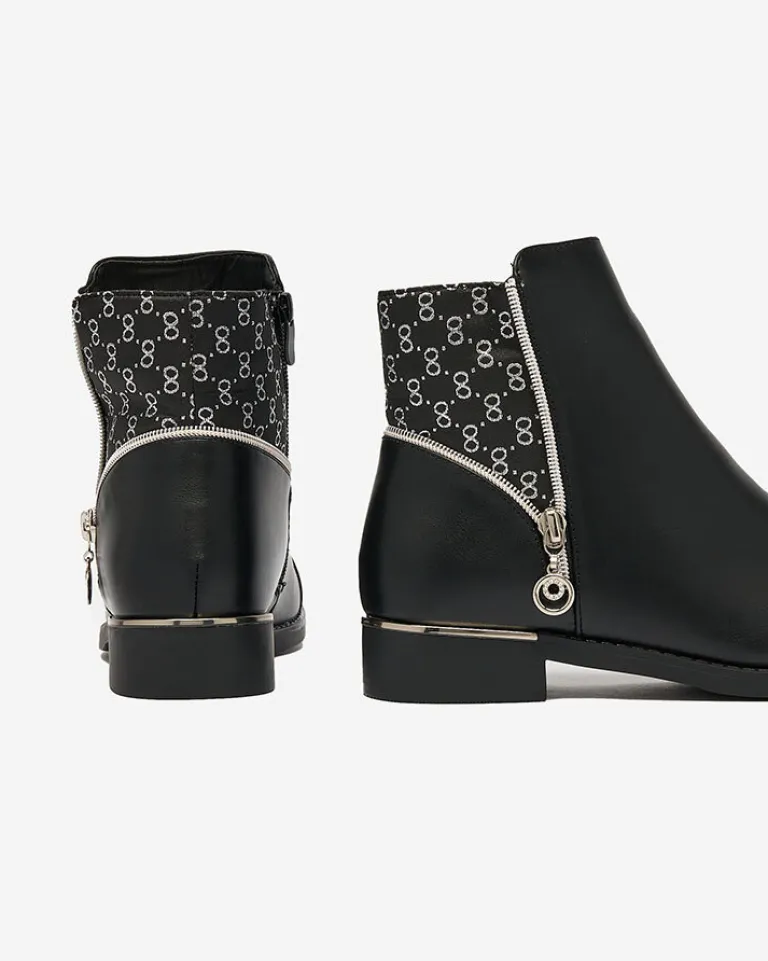 Clearance Czarne damskie botki a'la sztyblety Orlaenda Botki Z Grubym Ociepleniem|Sztyblety