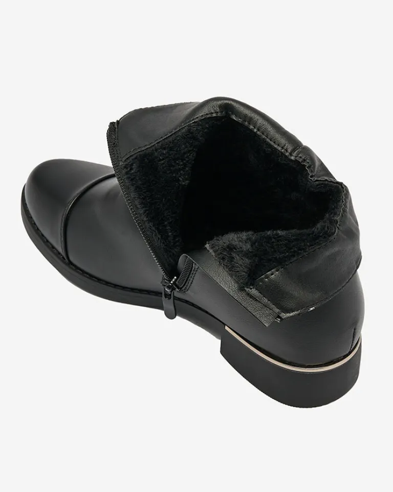 Clearance Czarne damskie botki a'la sztyblety Orlaenda Botki Z Grubym Ociepleniem|Sztyblety