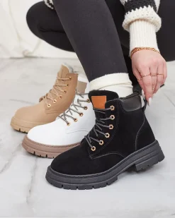 Best Czarne damskie ocieplane botki typu trapery Radoras Trapery|Botki Z Delikatnym Ociepleniem