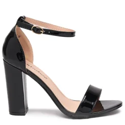 Best Czarne damskie sandały na wyższym słupku Rosdo Buty Na Wielkie Wyjście|Sandały Na Słupku
