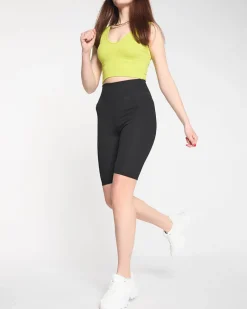 Online Czarne damskie legginsy kolarki Spodenki 3/4|Krótkie Spodenki