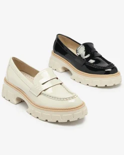 Online Czarne lakierowane mokasyny damskie Mewira Półbuty|Mokasyny Na Płaskiej Podeszwie