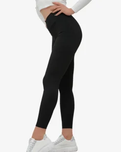 Best Czarne legginsy damskie z szeroką gumą w pasie Legginsy / Tregginsy