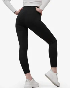 Best Czarne legginsy damskie z szeroką gumą w pasie Legginsy / Tregginsy