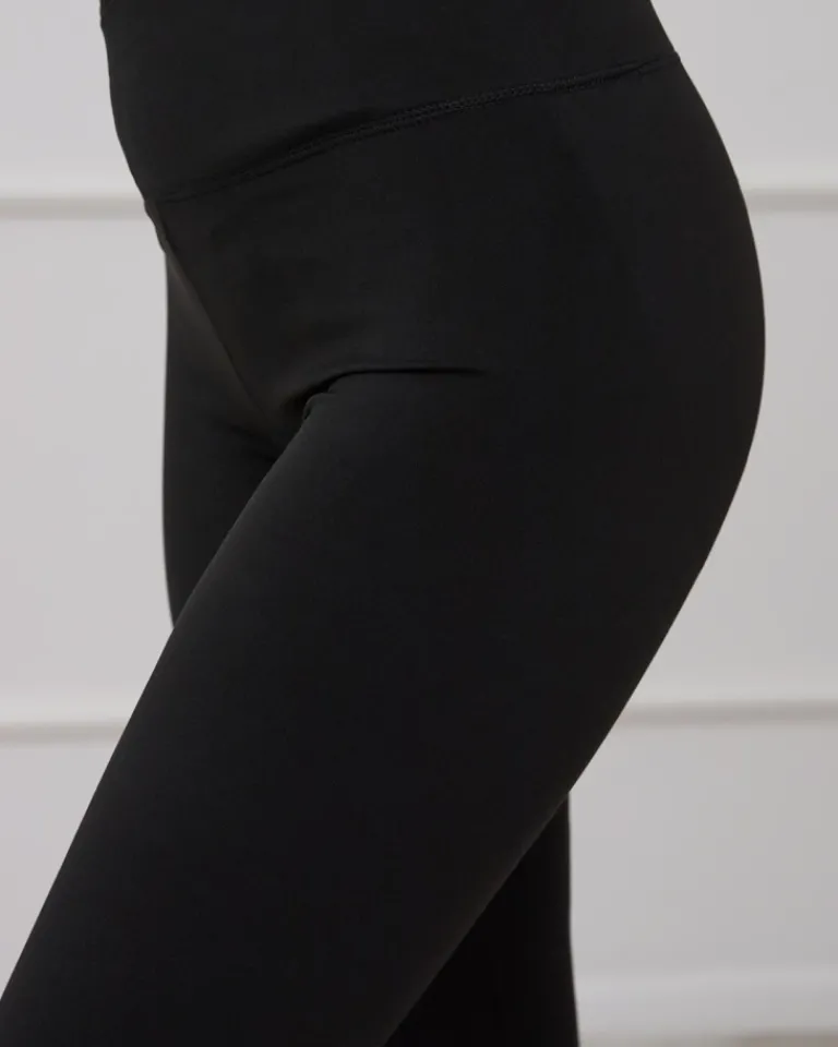 Best Czarne legginsy damskie z szeroką gumą w pasie Legginsy / Tregginsy