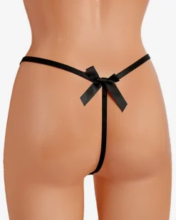 Online Czarne majtki damskie stringi Stringi