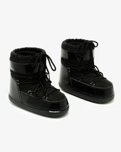 Discount Czarne śniegowce damskie ze ściągaczem Yevnoiela Śniegowce|Botki Z Delikatnym Ociepleniem